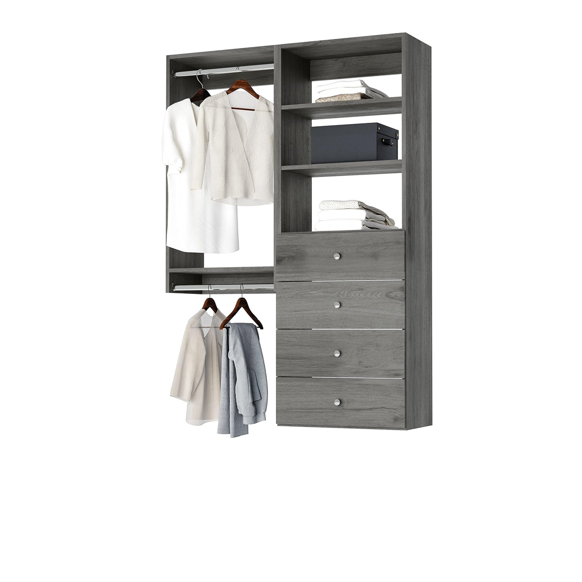 Adjustable Closet Organizer with Drawers
