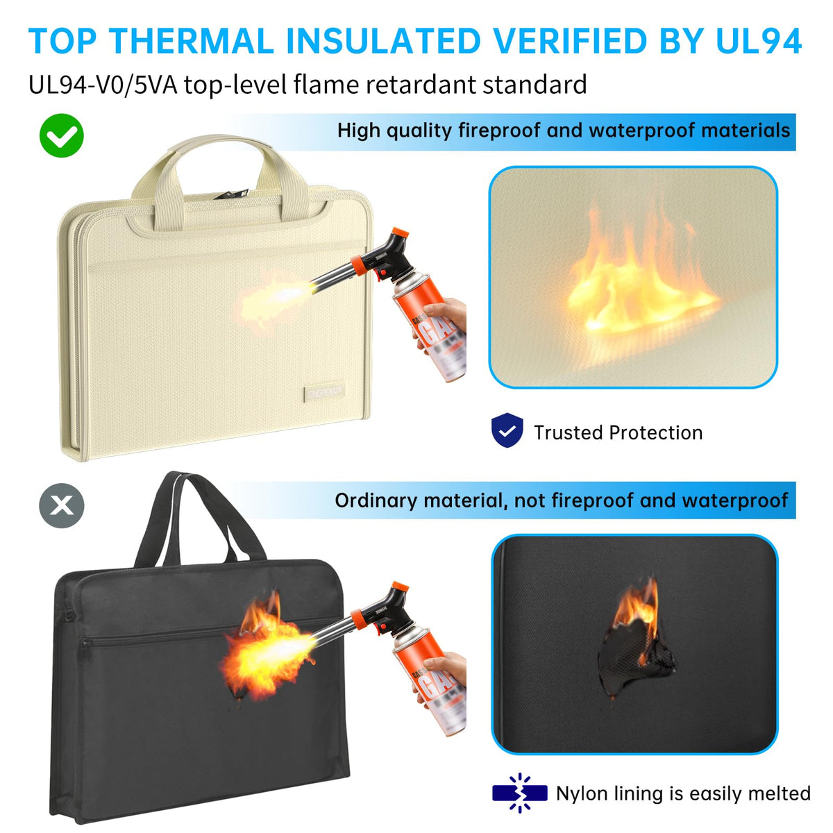 Fire-Resistant Accordion File Organizer