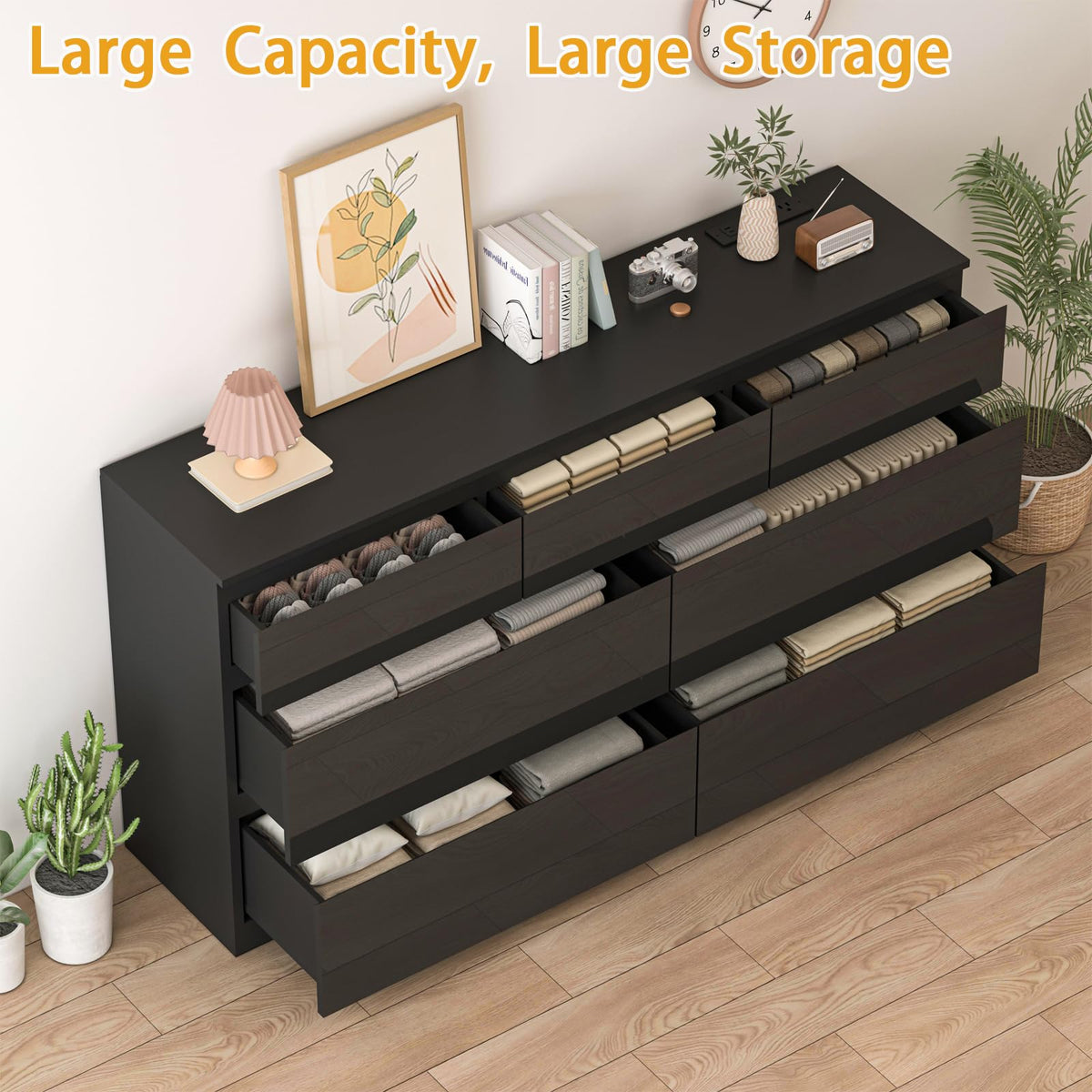 9-Drawer Dresser with Charging Station