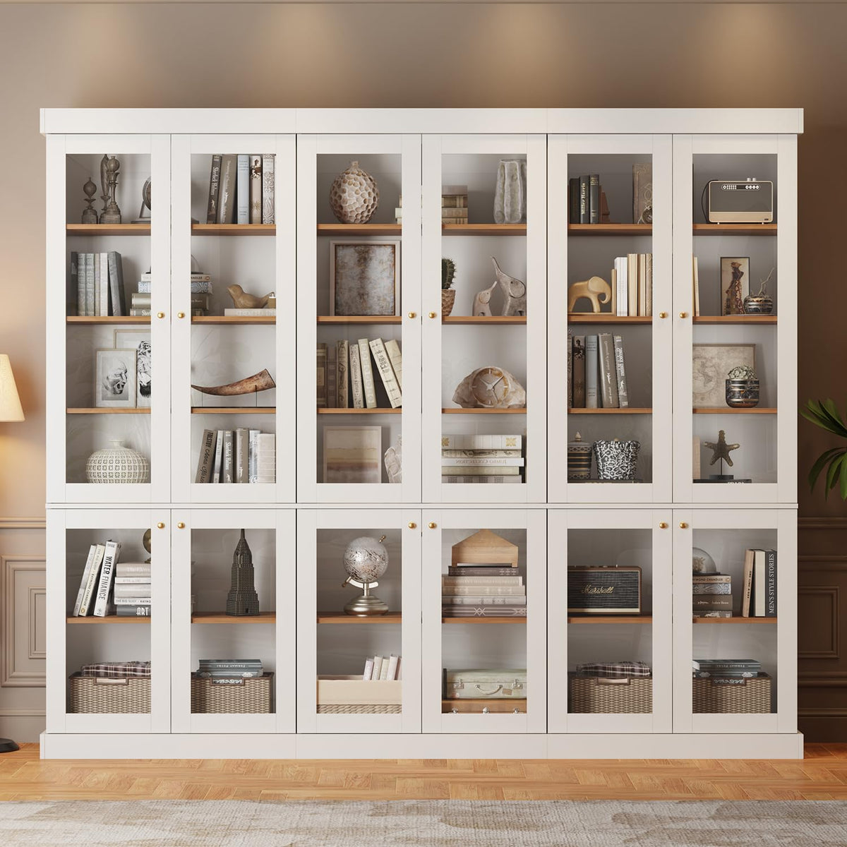 Farmhouse Glass-Door Bookcase