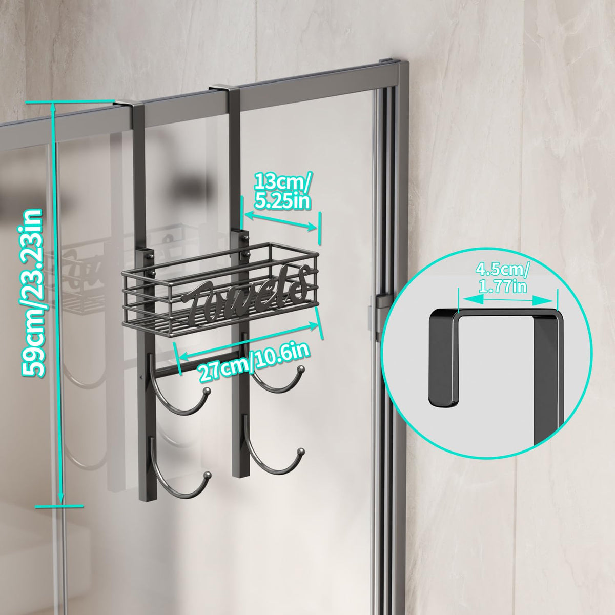 Over-Door Rolled Towel Rack