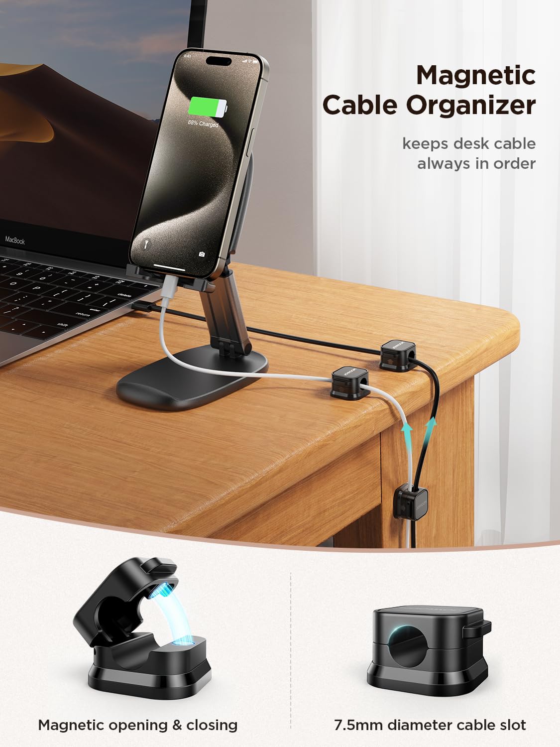 Magnetic Desktop Cord Holders
