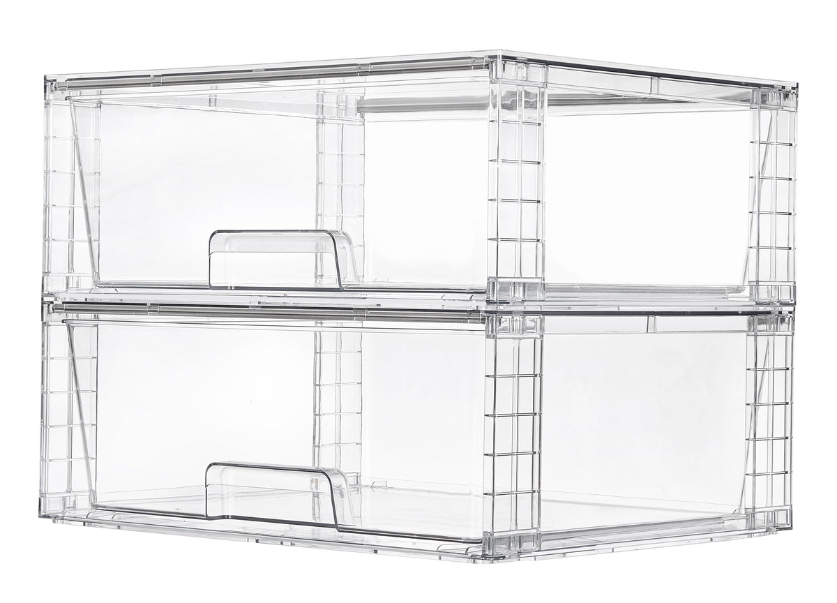 Vtopmart Large Clear Stackable Plastic Storage Drawers for Pantry，Closet