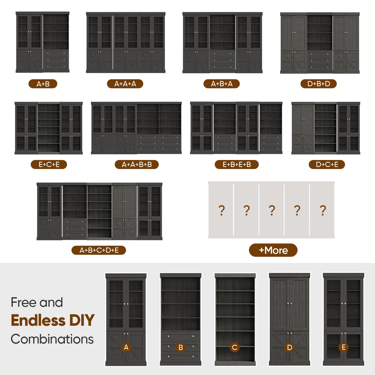 70.8-Inch Glass-Door Bookcase