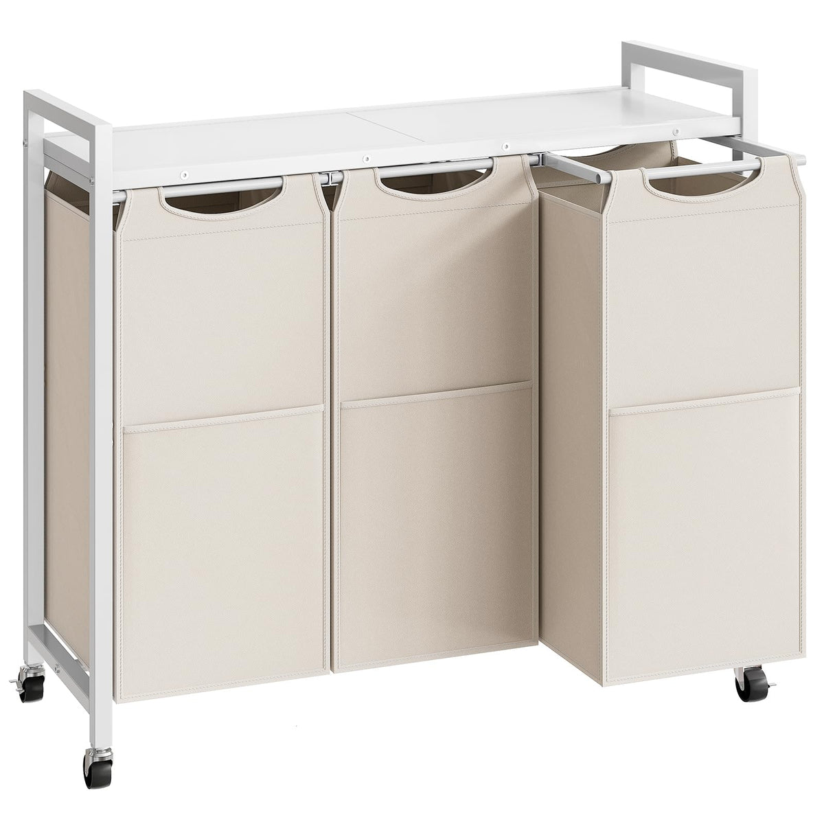 3-Section Rolling Laundry Sorter