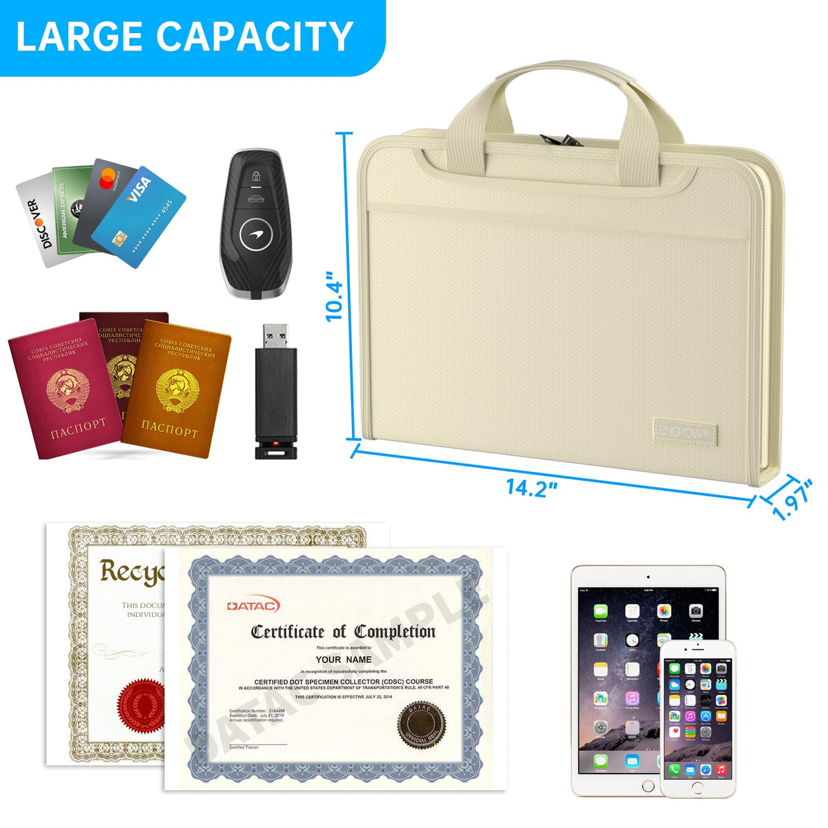 Fire-Resistant Accordion File Organizer