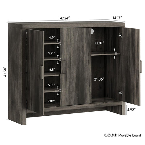 3-Door Entryway Shoe Cabinet