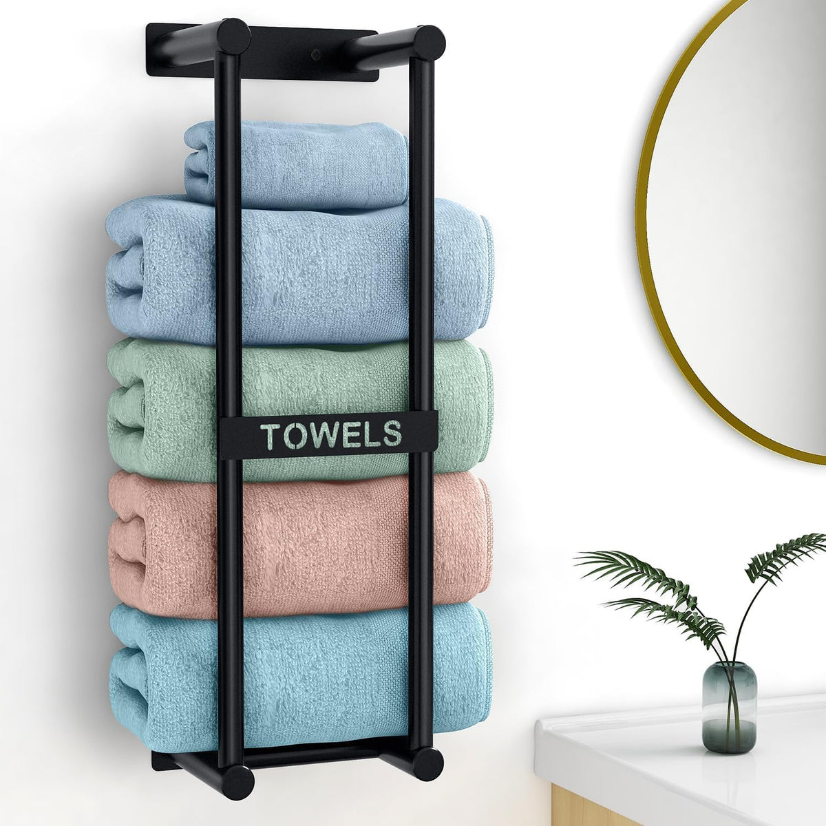 Wall-Mounted Rolled Towel Rack