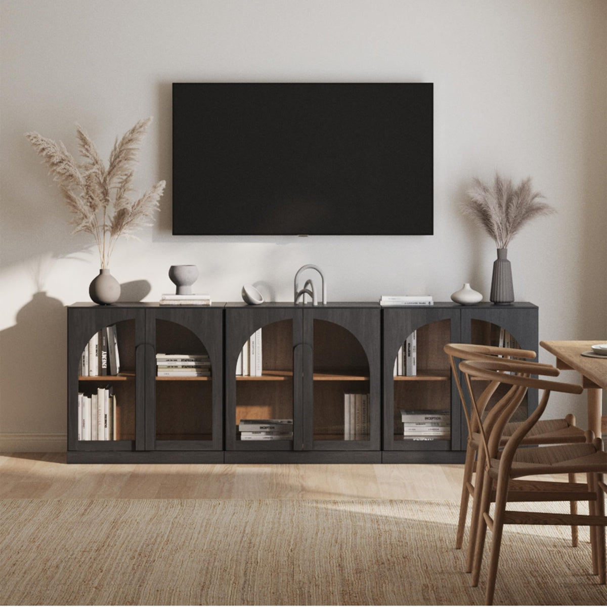 65-Inch Fluted Buffet Cabinet