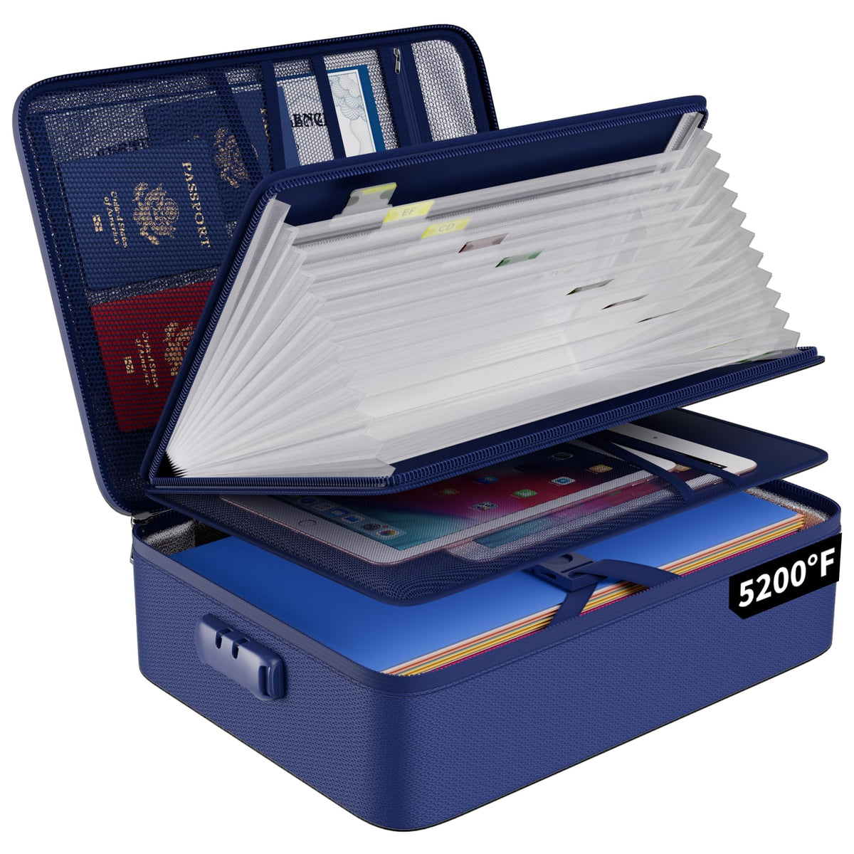 Fire-Resistant Accordion File Bag