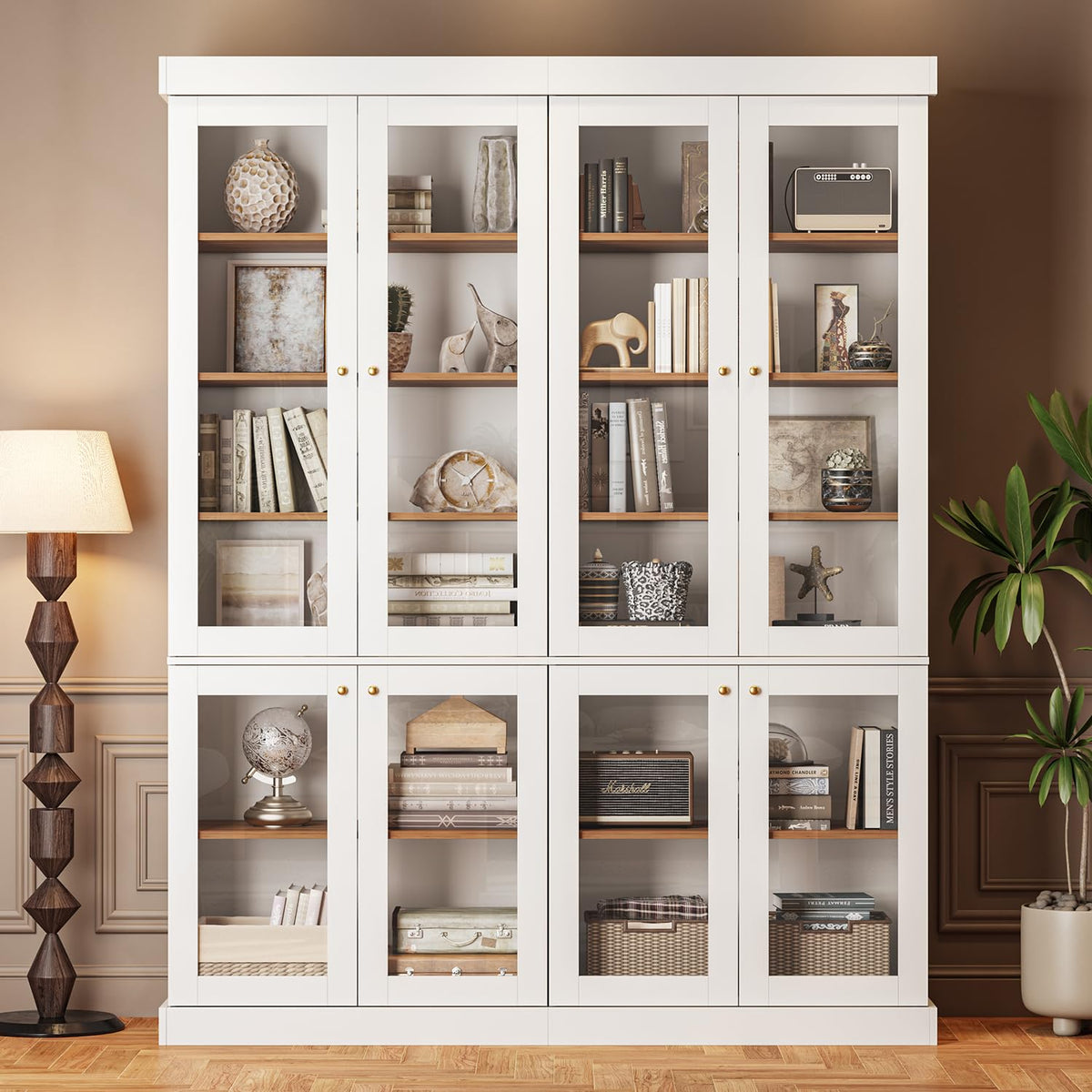 Farmhouse Glass-Door Bookcase