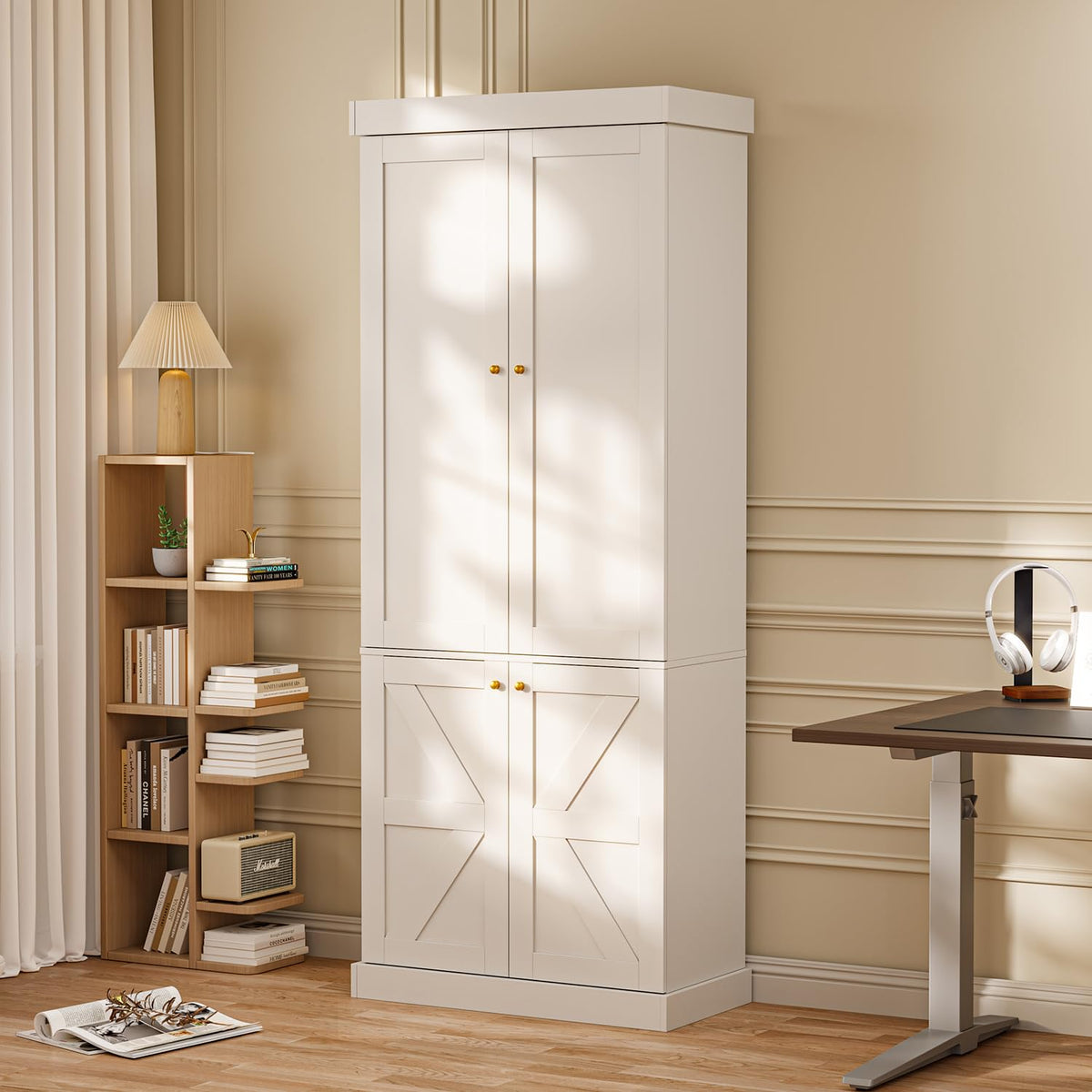 70.8-Inch Glass-Door Bookcase