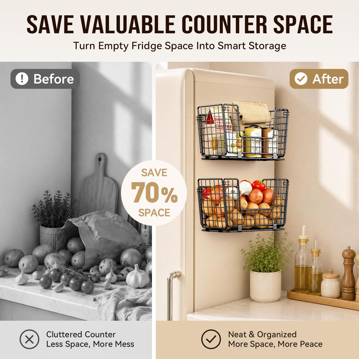 Magnetic Refrigerator Storage Basket