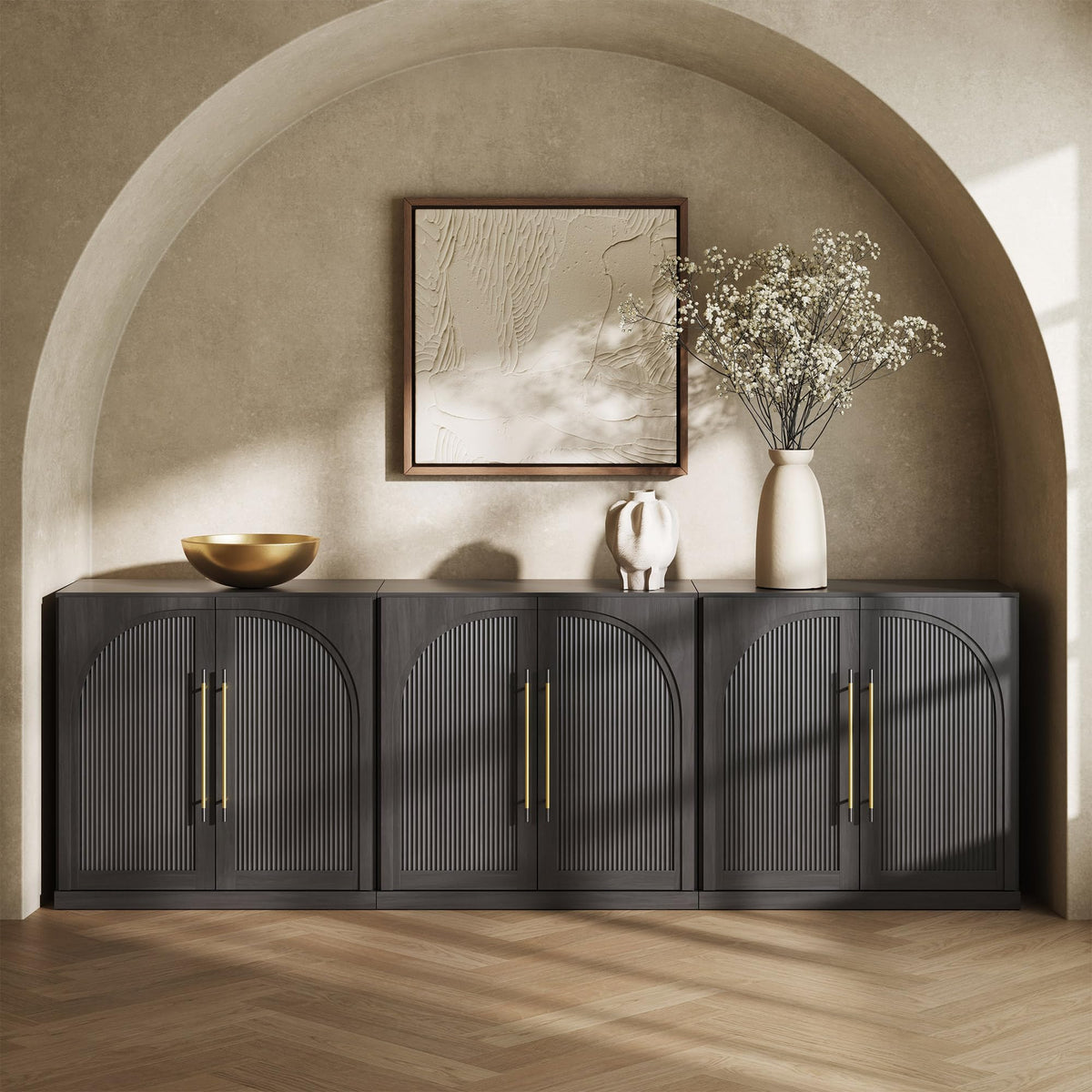 65-Inch Fluted Buffet Cabinet