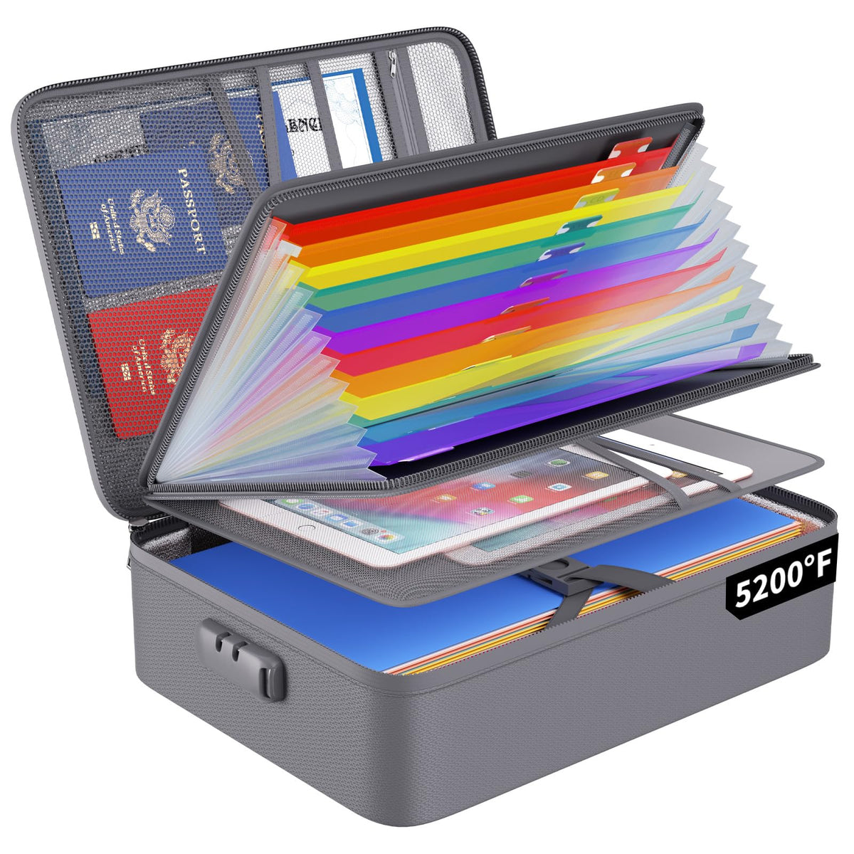 Fire-Resistant Accordion File Bag
