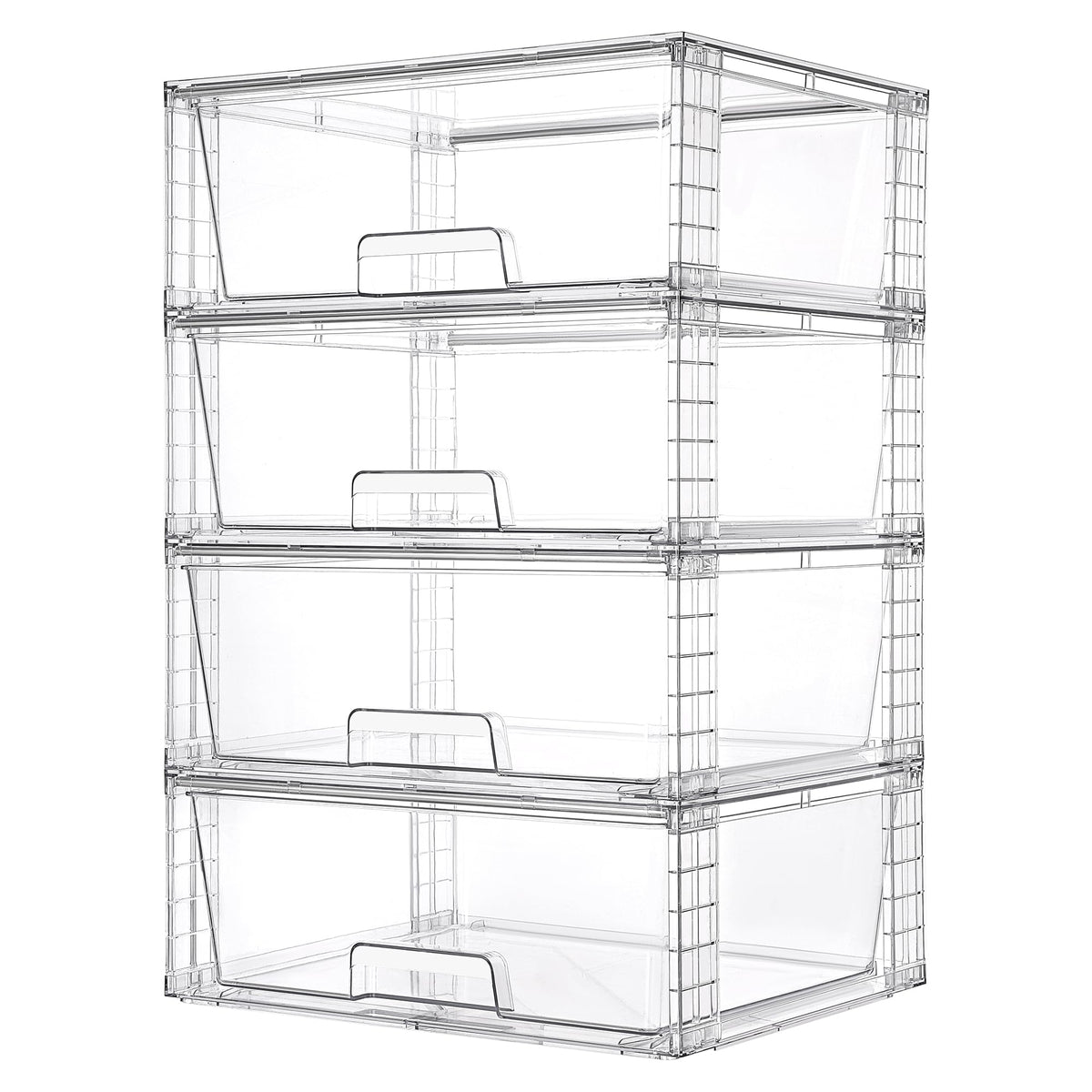 Vtopmart Large Clear Stackable Plastic Storage Drawers for Pantry，Closet