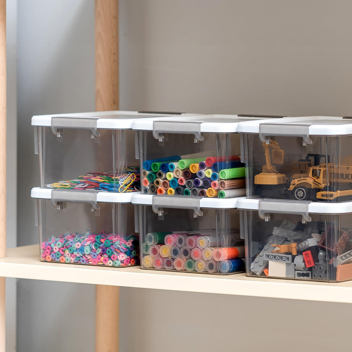 Stackable Small Storage Bins with Lids