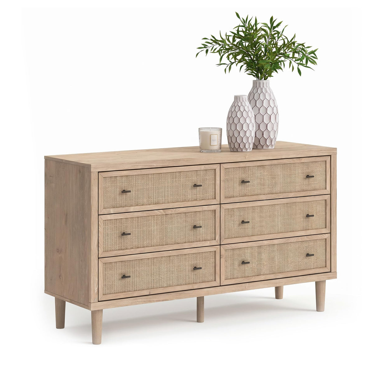 6-Drawer Cane-Detail Dresser