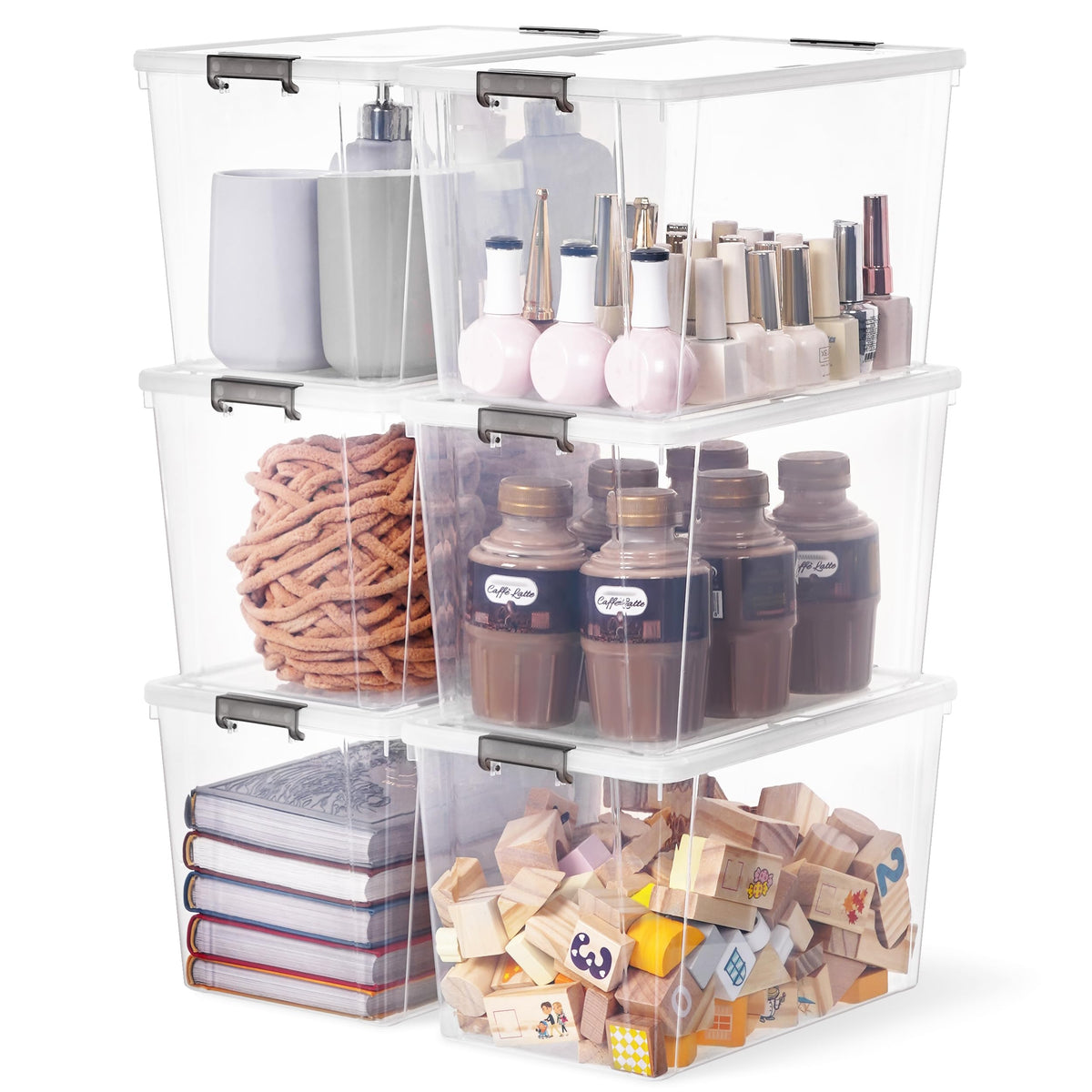Stackable Small Storage Bins with Lids