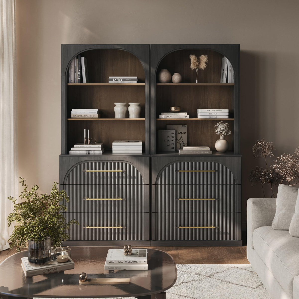 Dual-Zone Display Bookcase