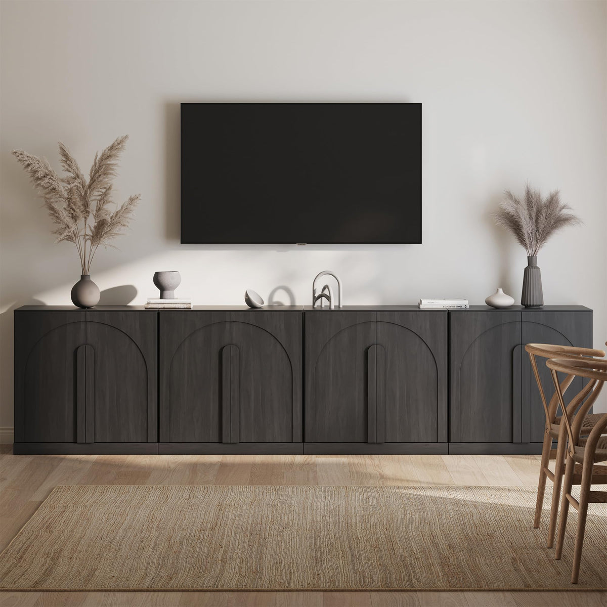65-Inch Fluted Buffet Cabinet