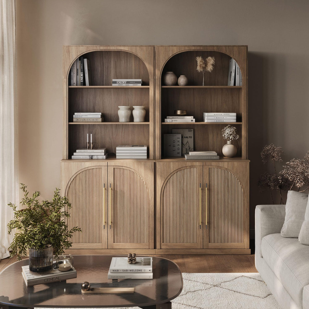 Dual-Zone Display Bookcase