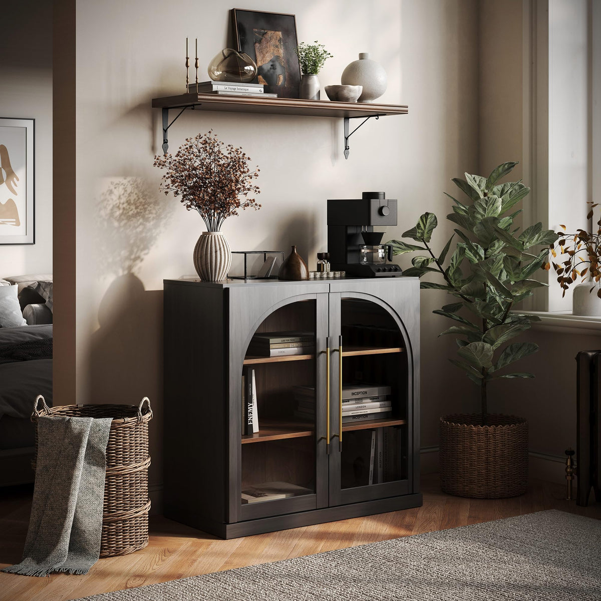 65-Inch Fluted Buffet Cabinet