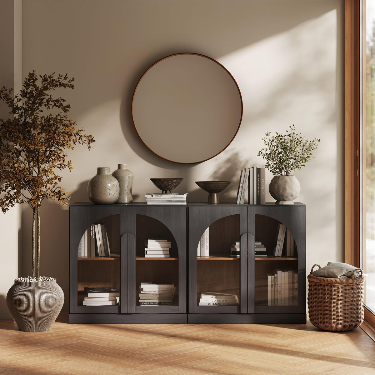 65-Inch Fluted Buffet Cabinet