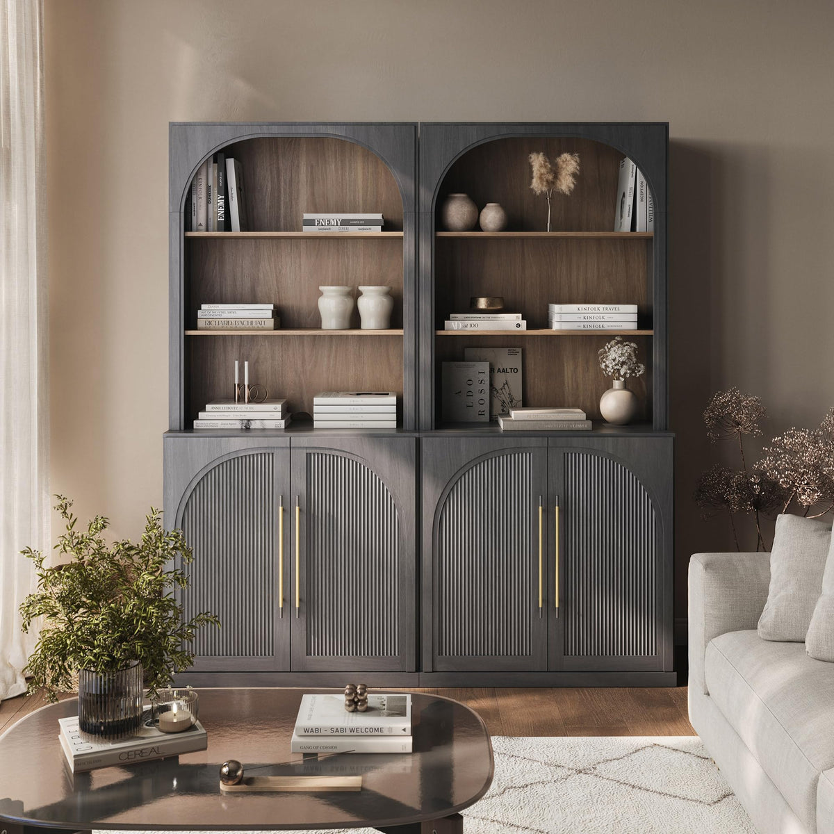 Dual-Zone Display Bookcase