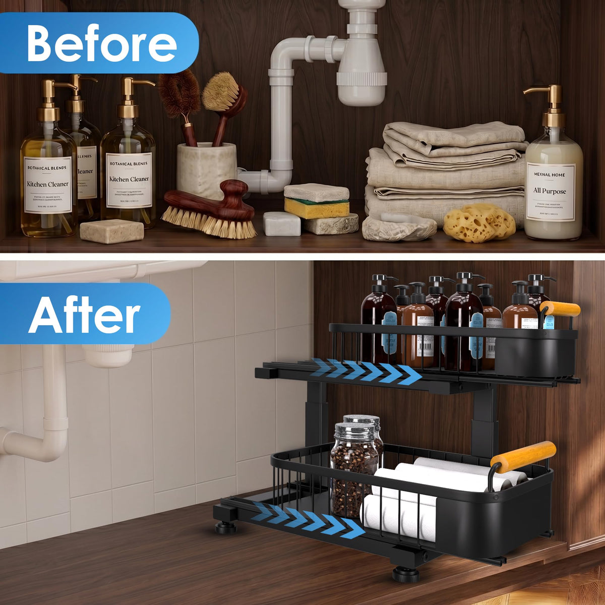 2-Tier Pull-Out Under-Sink Organizer