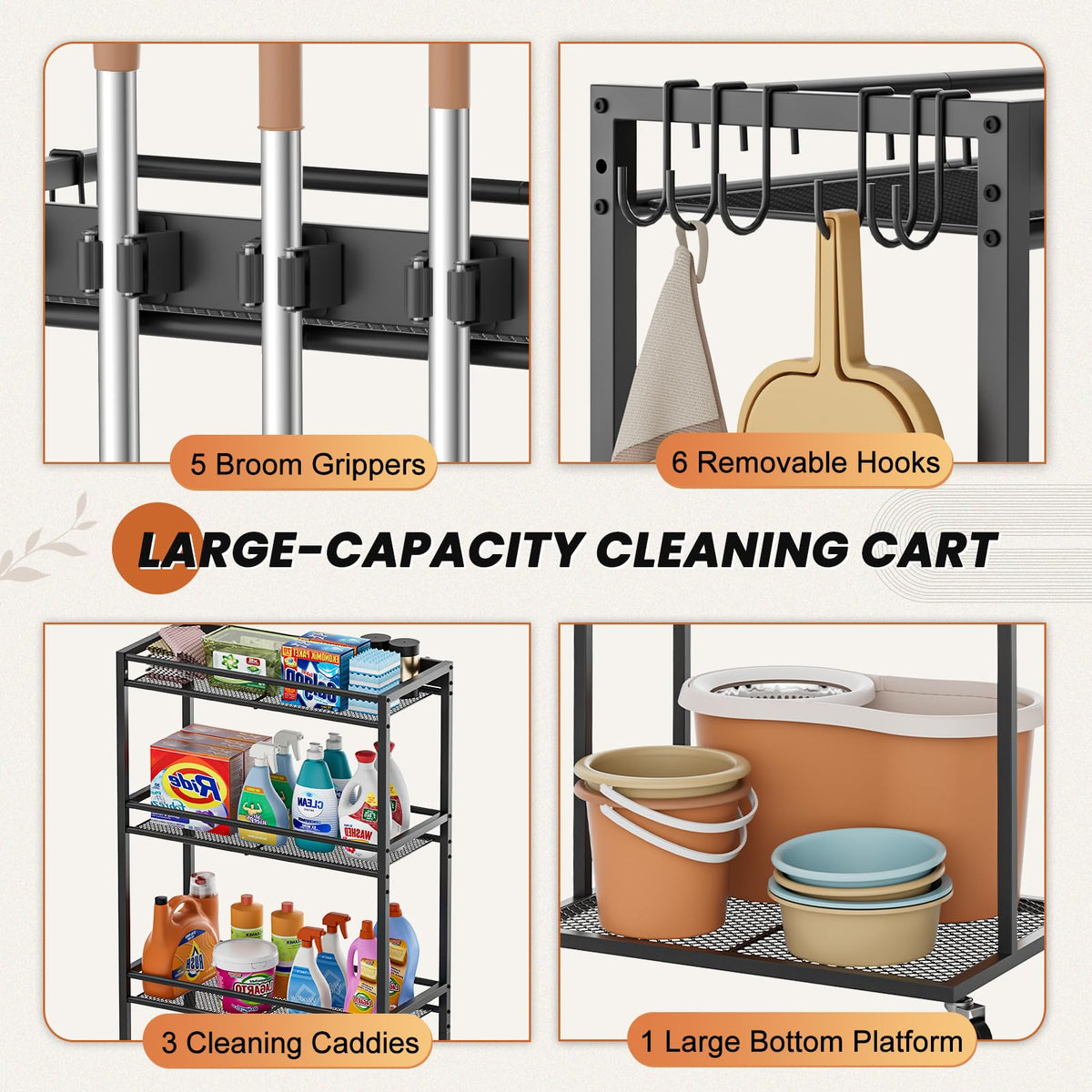 Slim Rolling Cleaning Cart