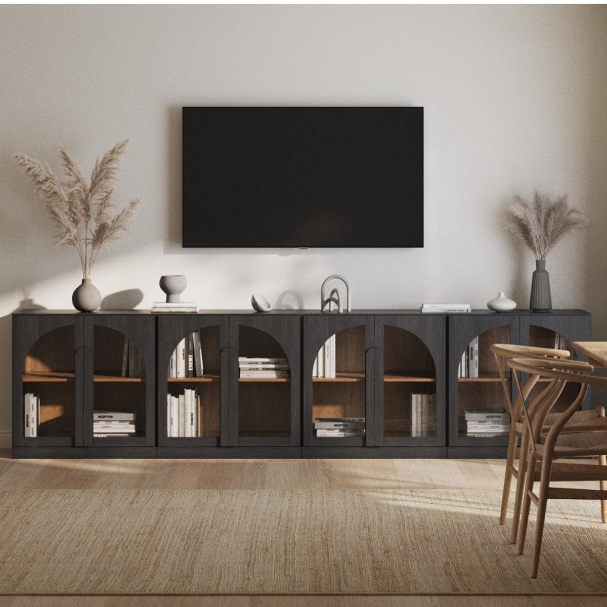 65-Inch Fluted Buffet Cabinet
