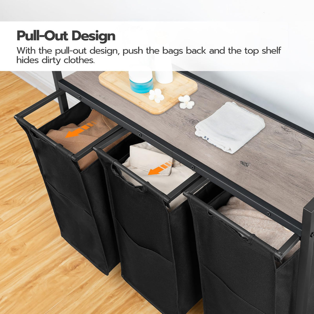 3-Section Rolling Laundry Sorter