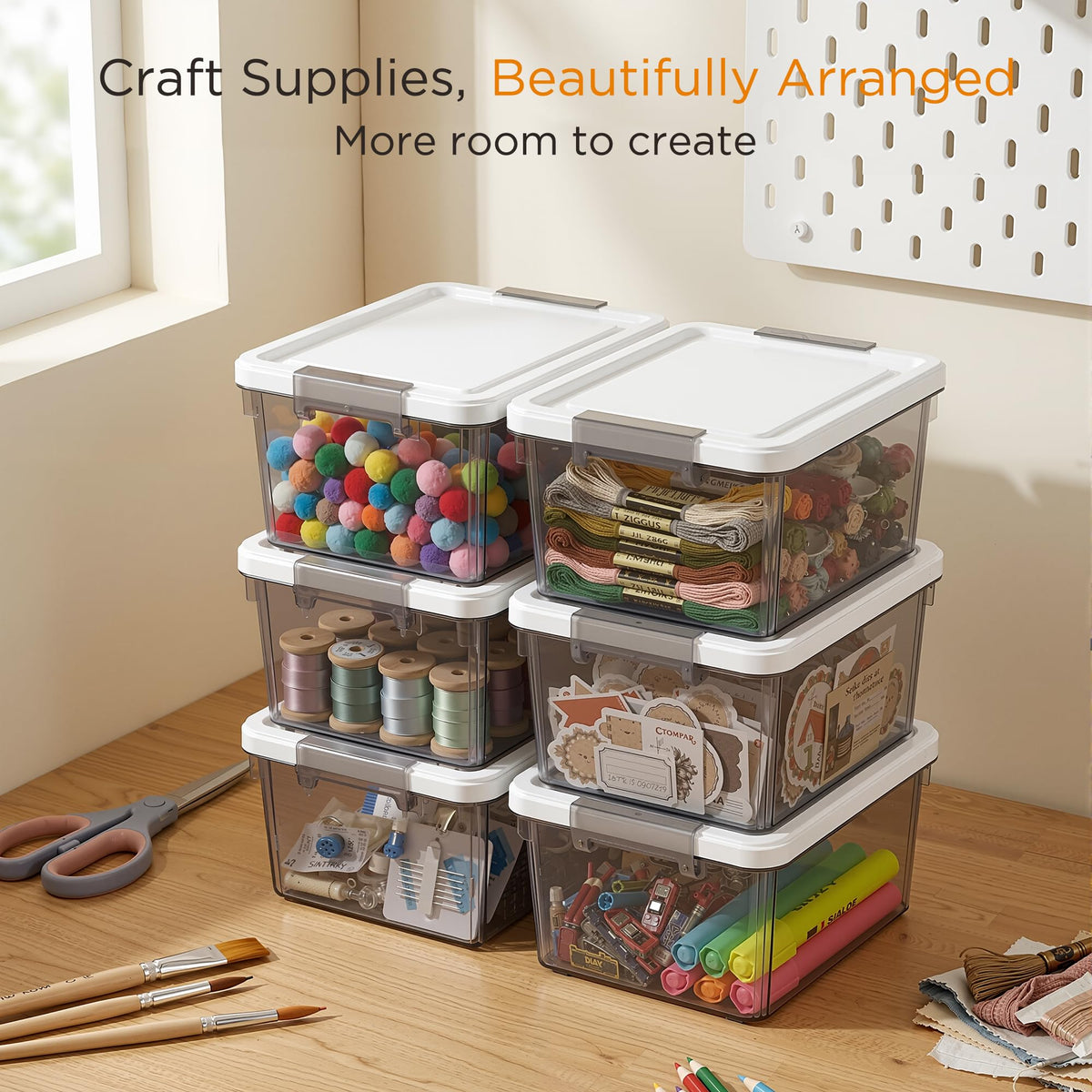 Stackable Small Storage Bins with Lids