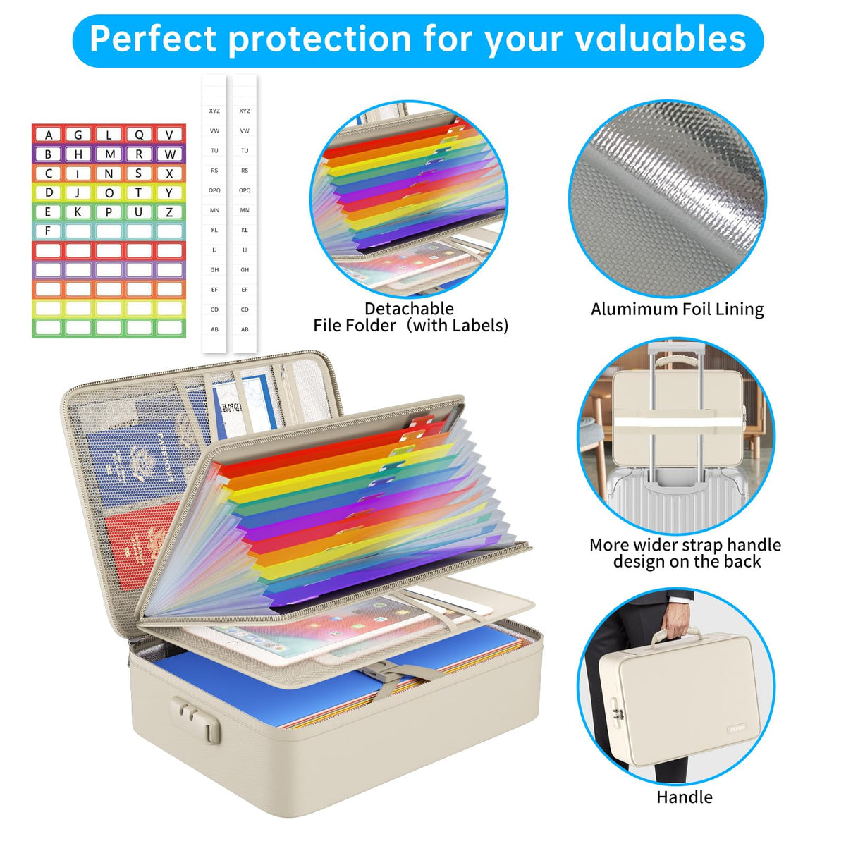 Fire-Resistant Accordion File Bag