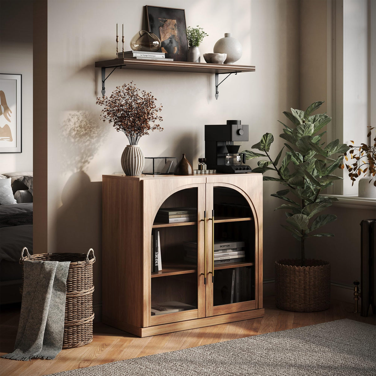 65-Inch Fluted Buffet Cabinet