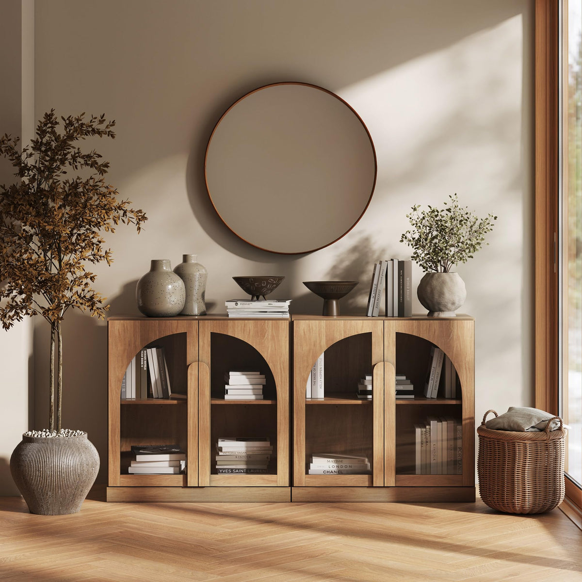 65-Inch Fluted Buffet Cabinet