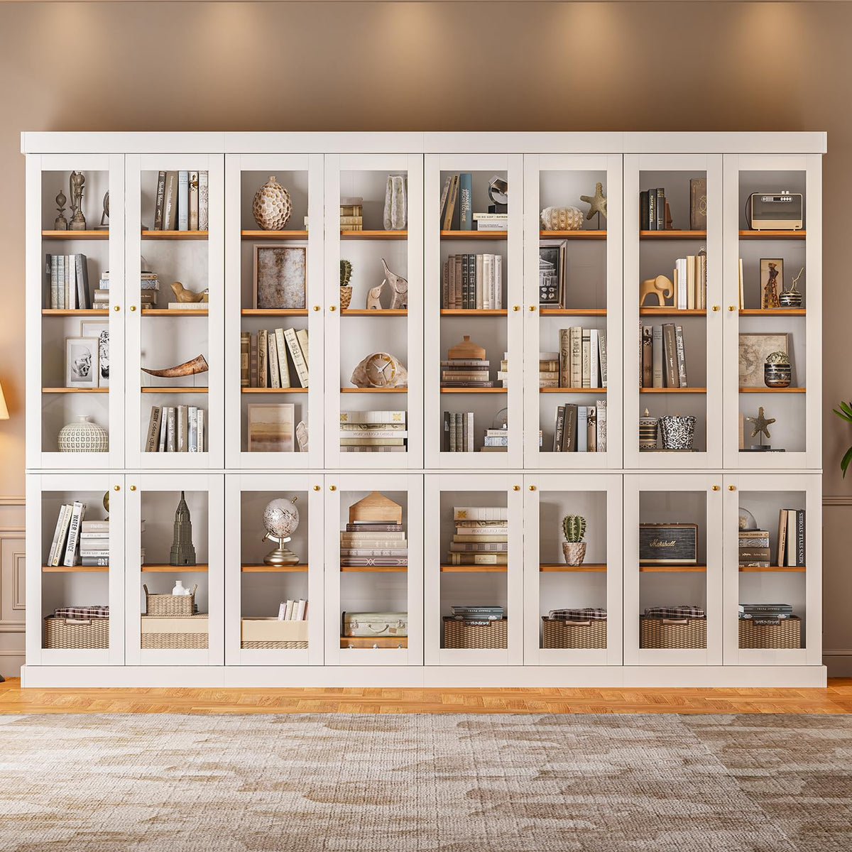 70.8-Inch Glass-Door Bookcase