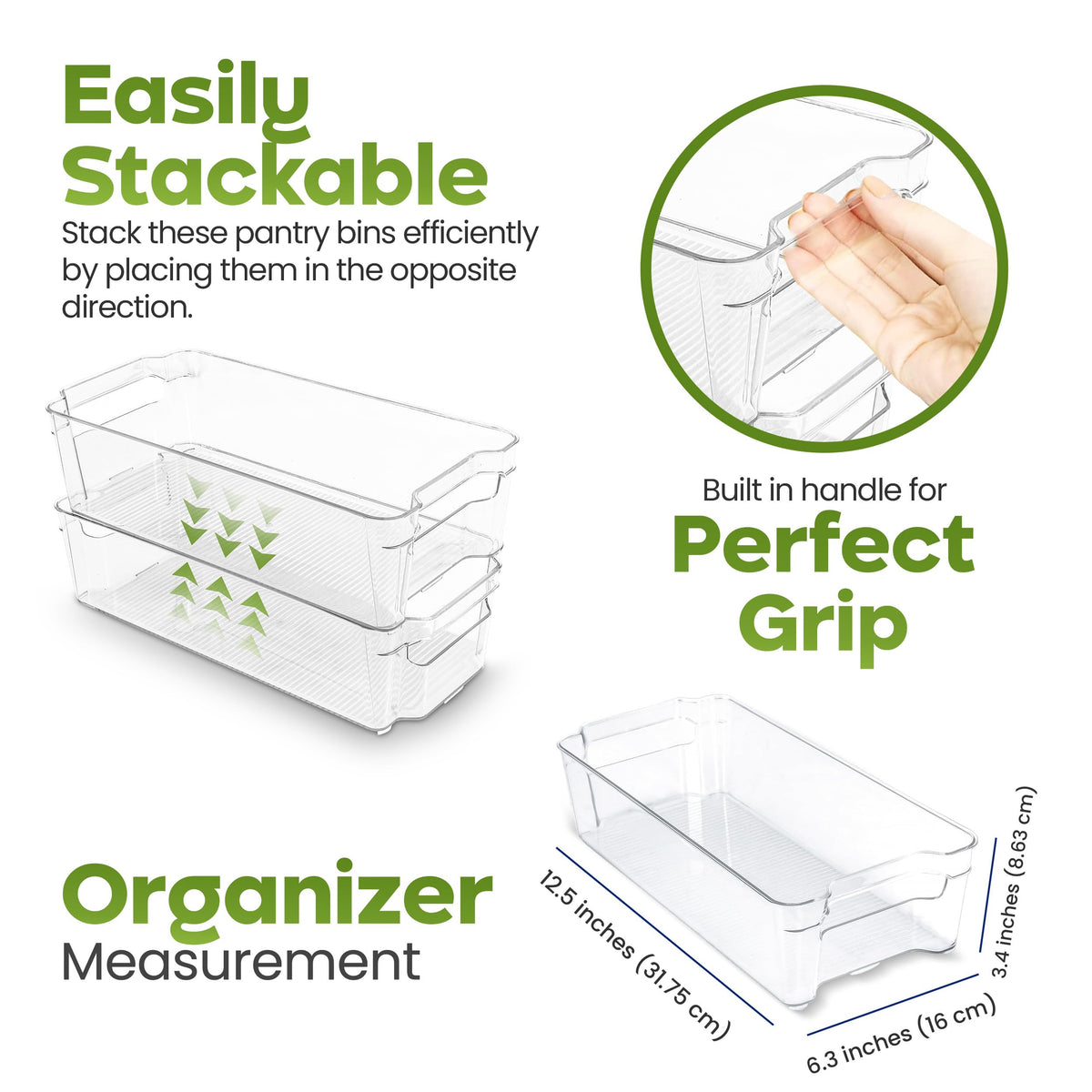 8-Pack Refrigerator Organizer Bins