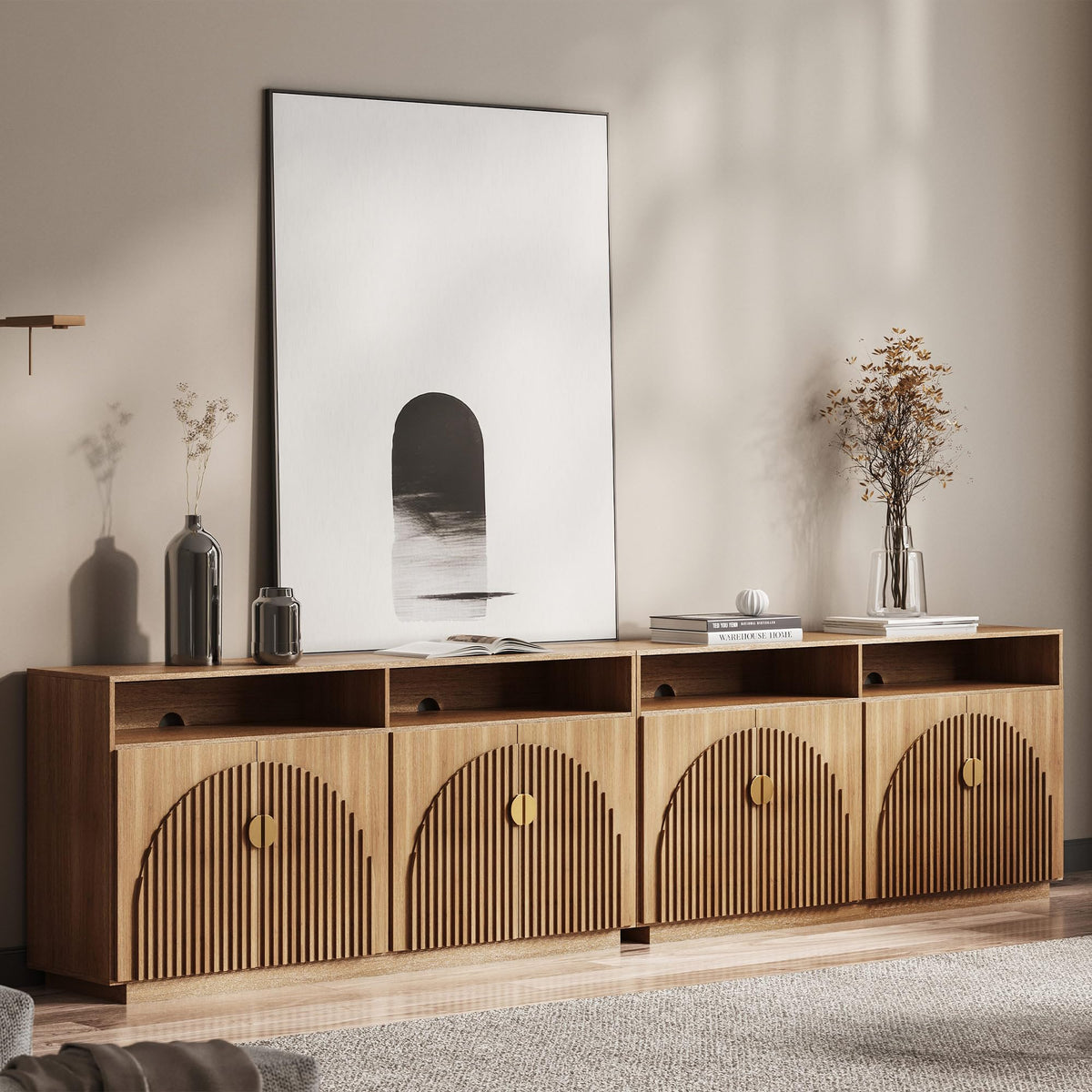 65-Inch Fluted Buffet Cabinet