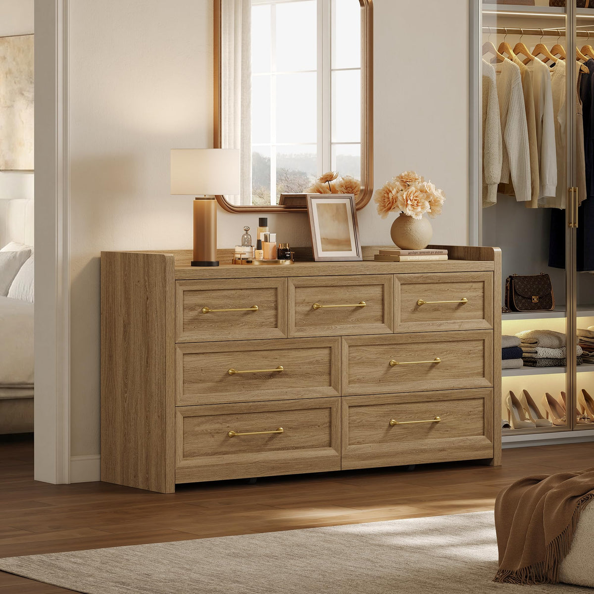 Wide 7-Drawer Bedroom Dresser