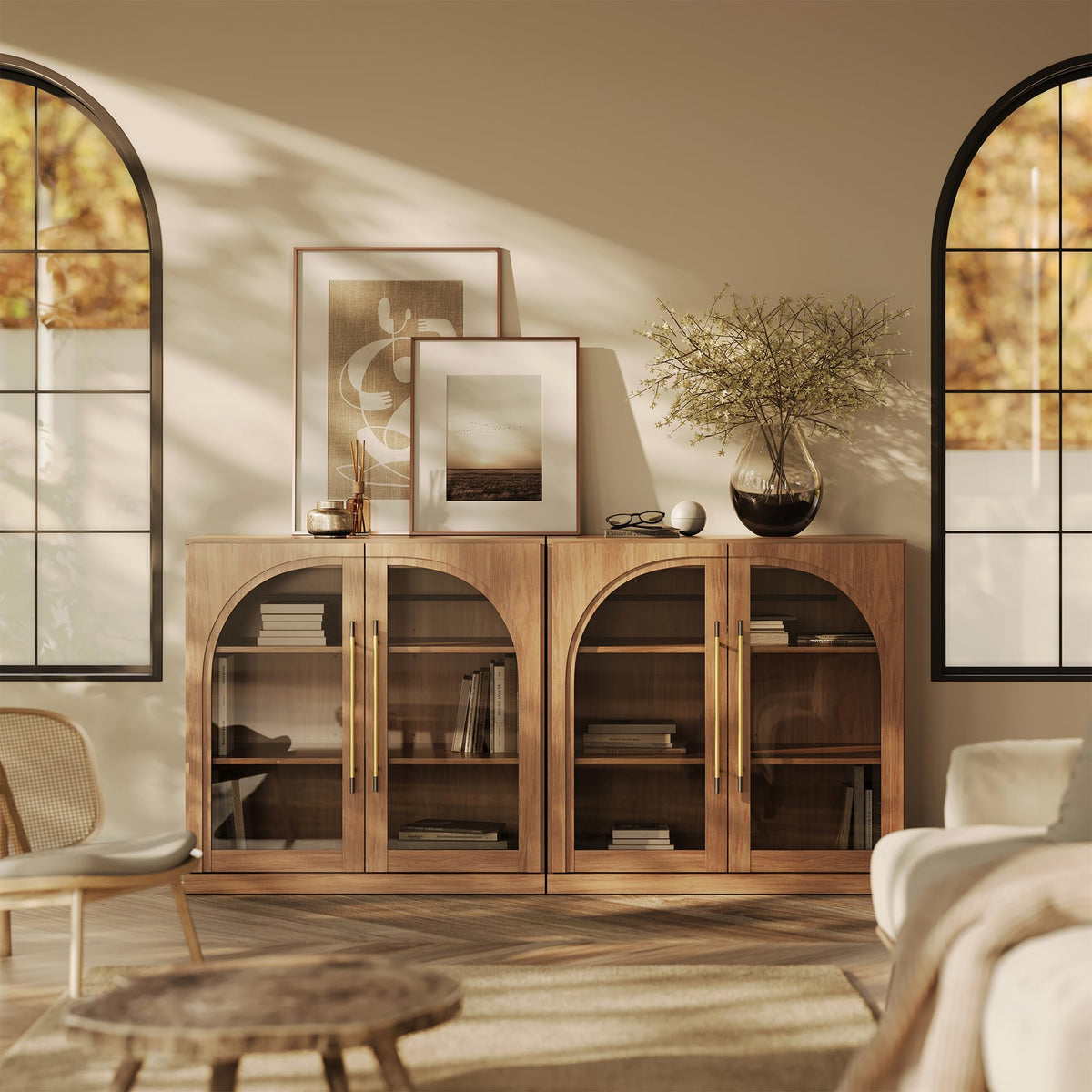 65-Inch Fluted Buffet Cabinet