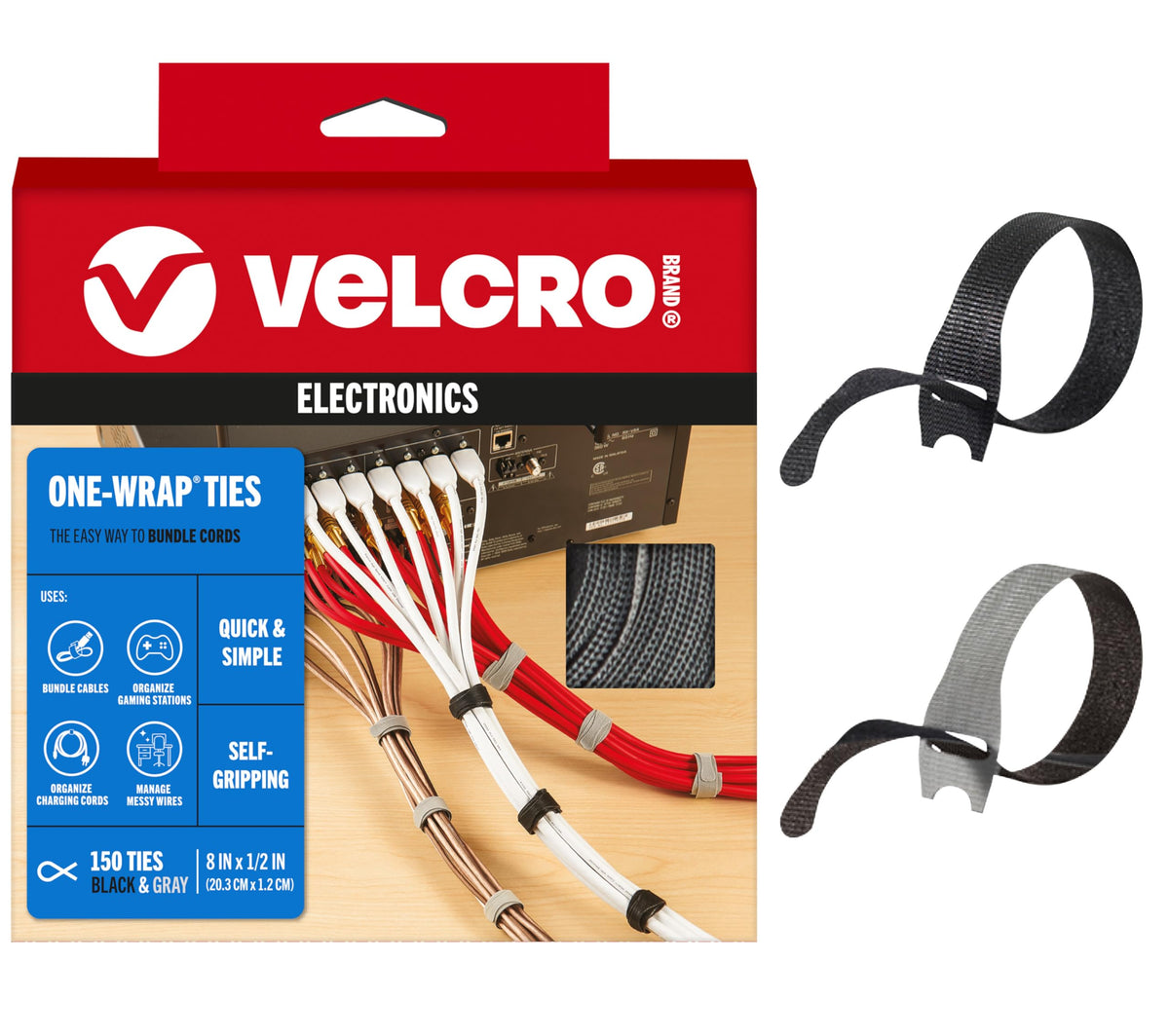 Reusable Hook-and-Loop Cable Ties