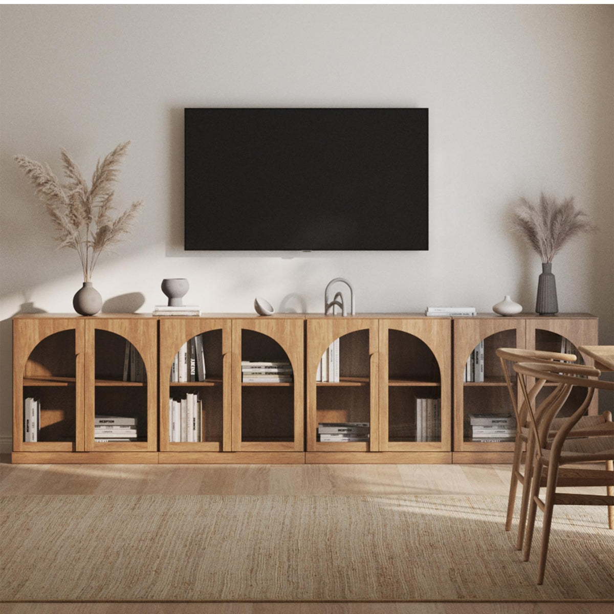 65-Inch Fluted Buffet Cabinet