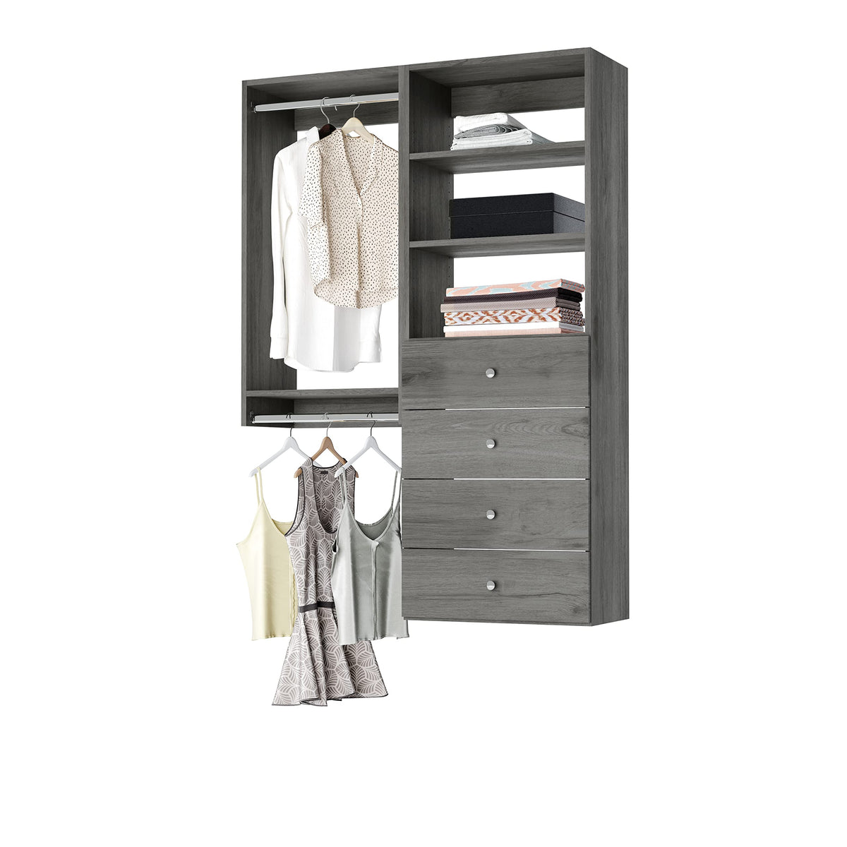 Adjustable Closet Organizer with Drawers