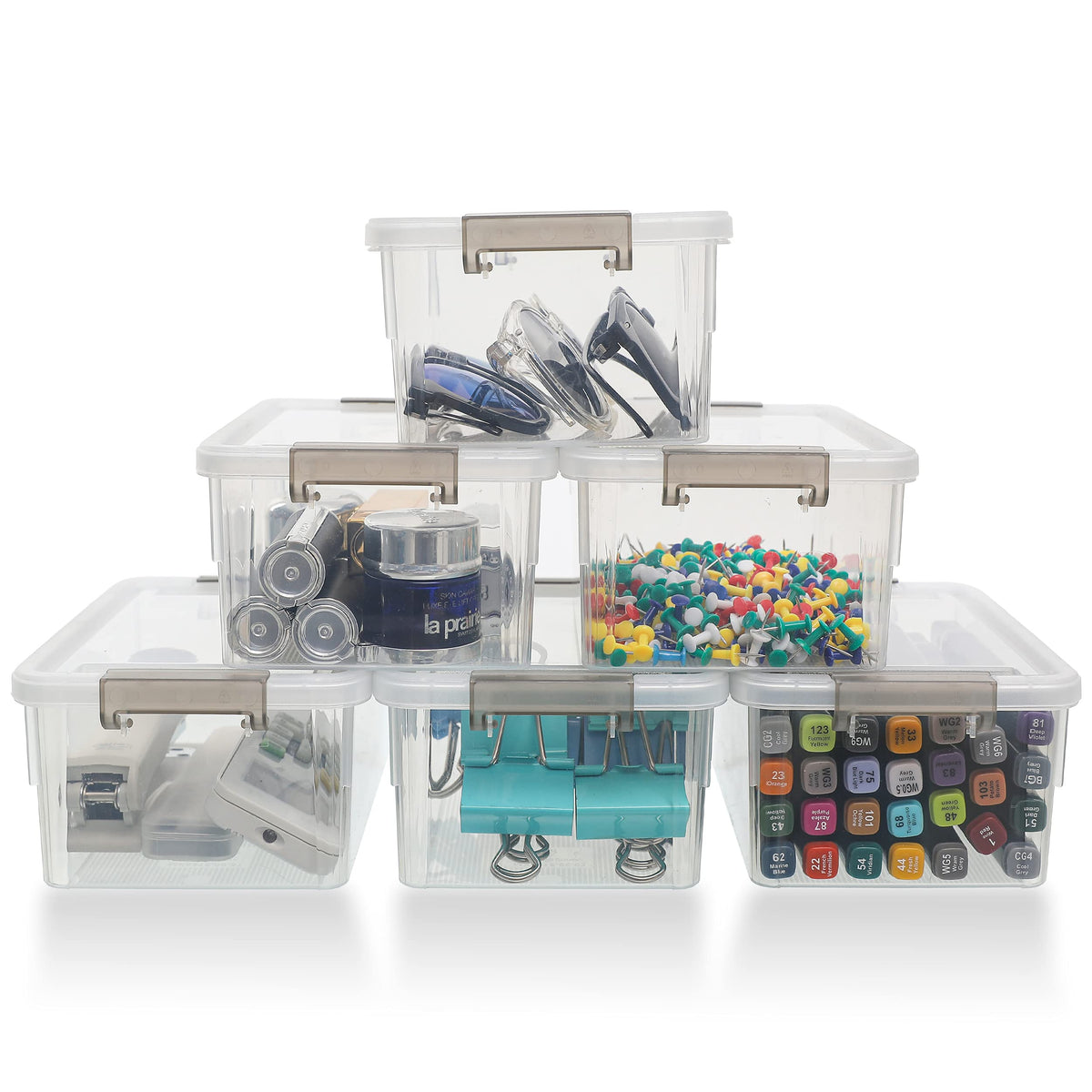 Stackable Small Storage Bins with Lids