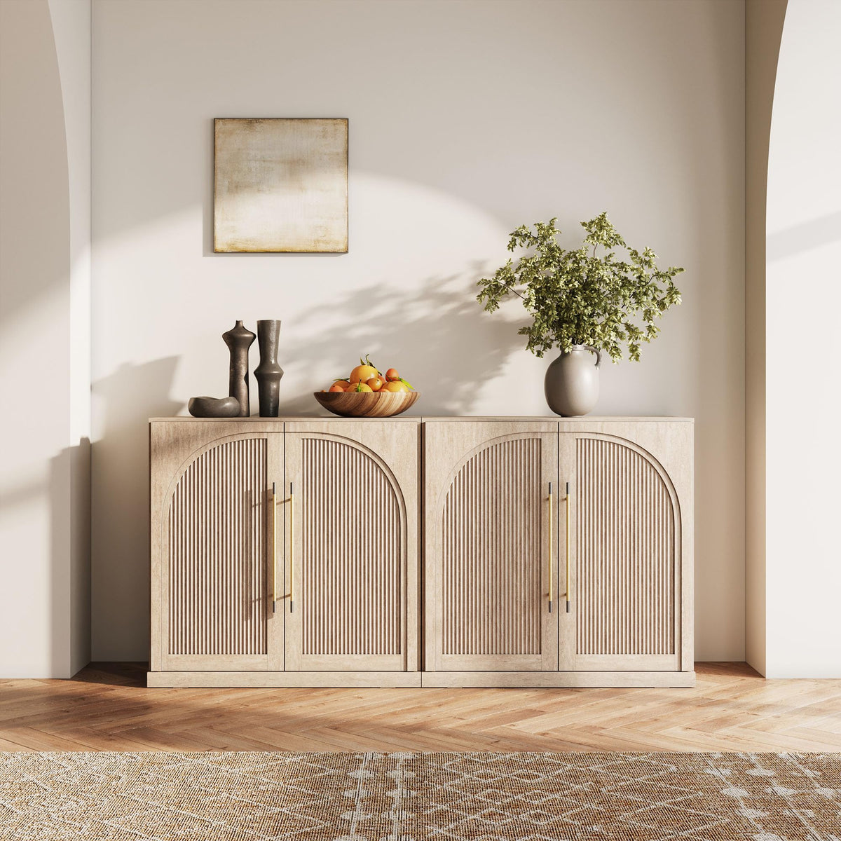 65-Inch Fluted Buffet Cabinet
