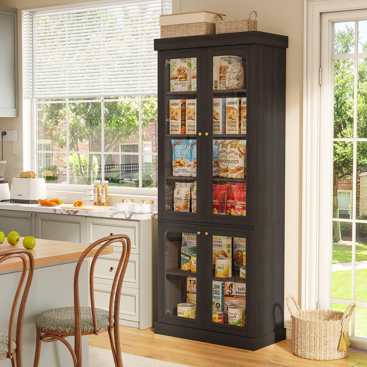 Farmhouse Glass-Door Bookcase