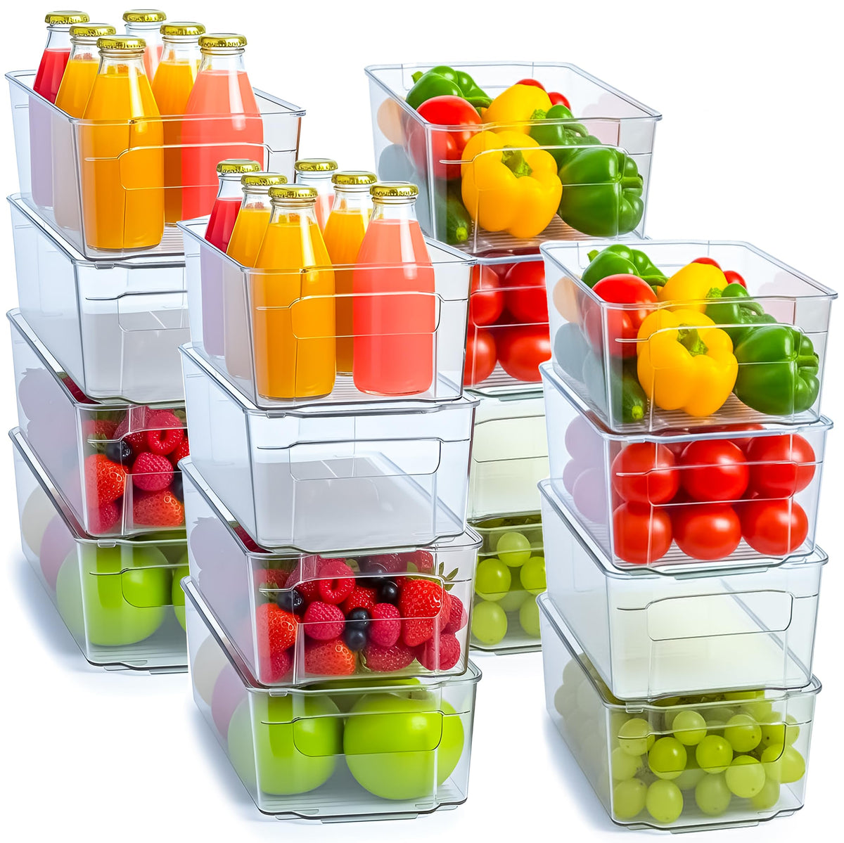 8-Pack Refrigerator Organizer Bins