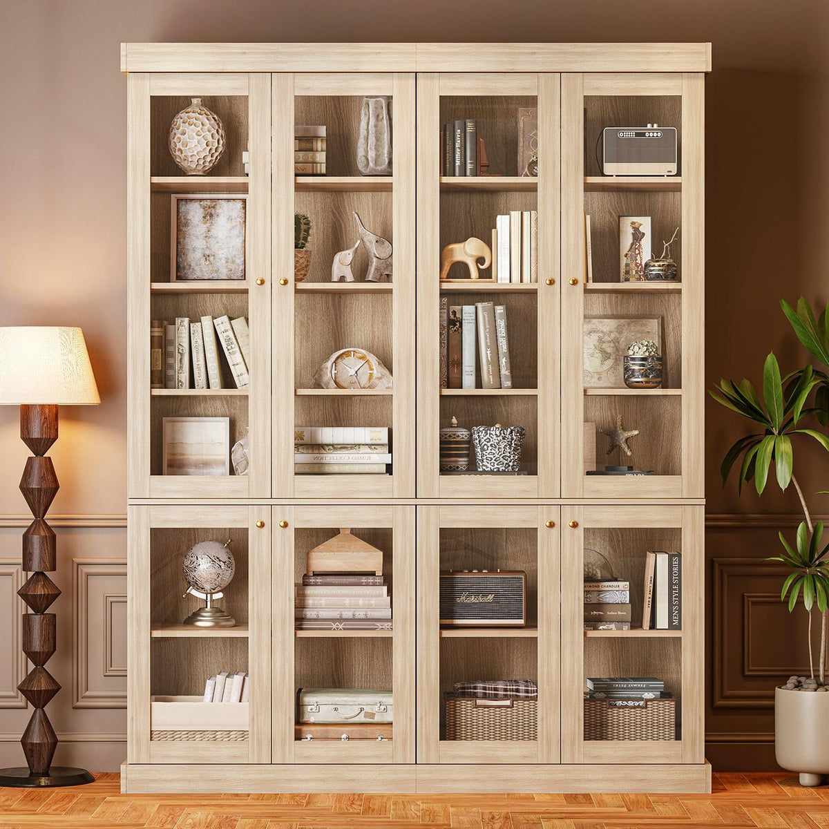 Farmhouse Glass-Door Bookcase